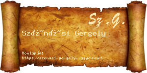 Szénási Gergely névjegykártya